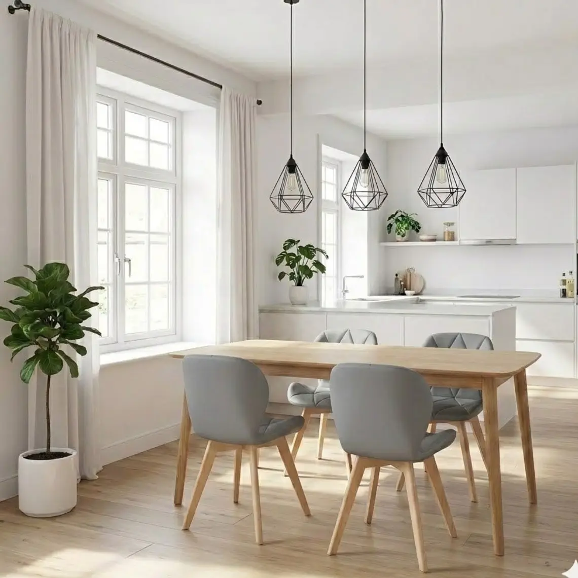 Comedor Mesa Vema 140x80cms + 4 Sillas Mariposa Ecocuero Wood- COPIA 13