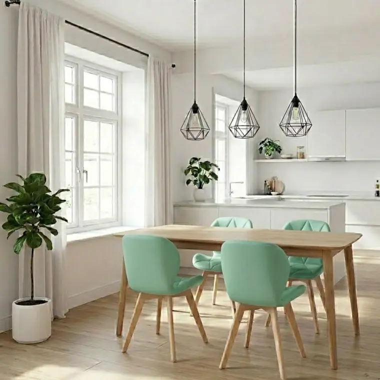 Comedor Mesa Vema 140x80cms + 4 Sillas Mariposa Ecocuero Wood- COPIA 17