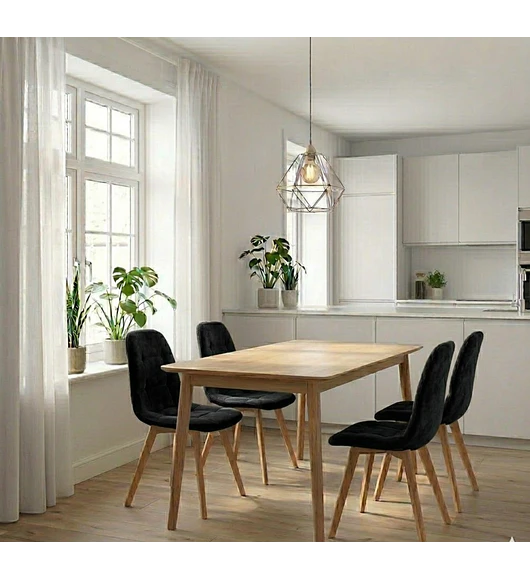 Comedor Mesa Vema 140x80cms + 4 Sillas Capitonne Velvet