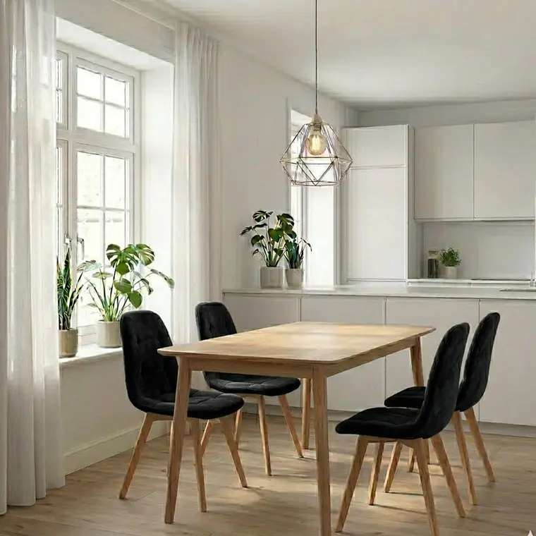 Comedor Mesa Vema 140x80cms + 4 Sillas Capitonne Velvet 1