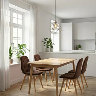 Comedor Mesa Vema 140x80cms + 4 Sillas Capitonne Velvet