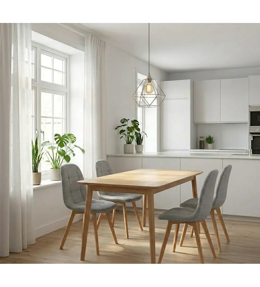 Comedor Mesa Vema 140x80cms + 4 Sillas Capitonne Velvet