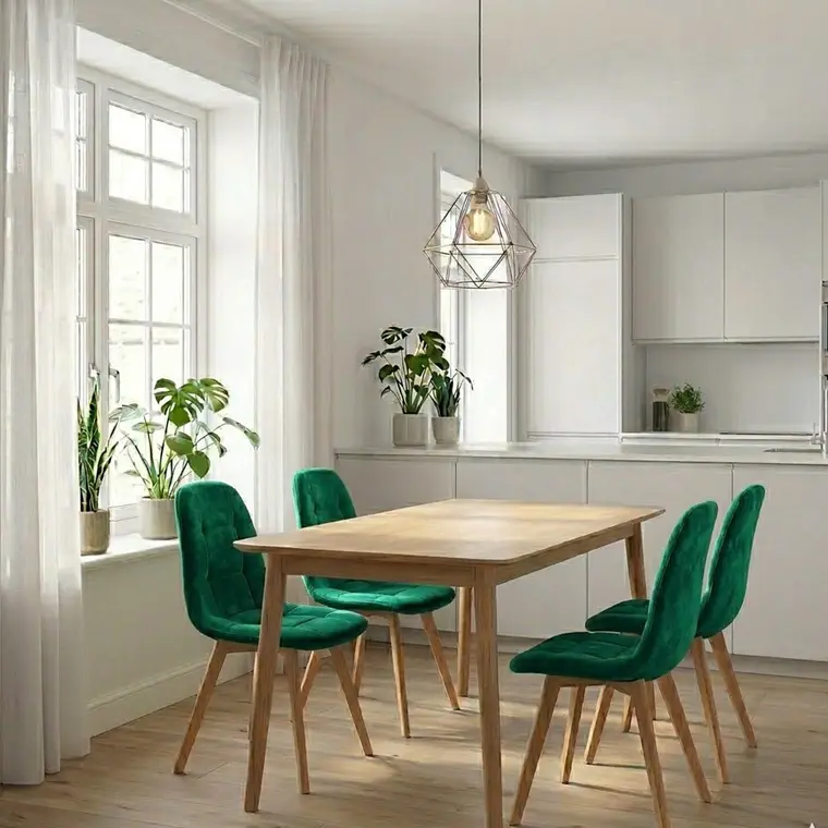 Comedor Mesa Vema 140x80cms + 4 Sillas Capitonne Velvet 7