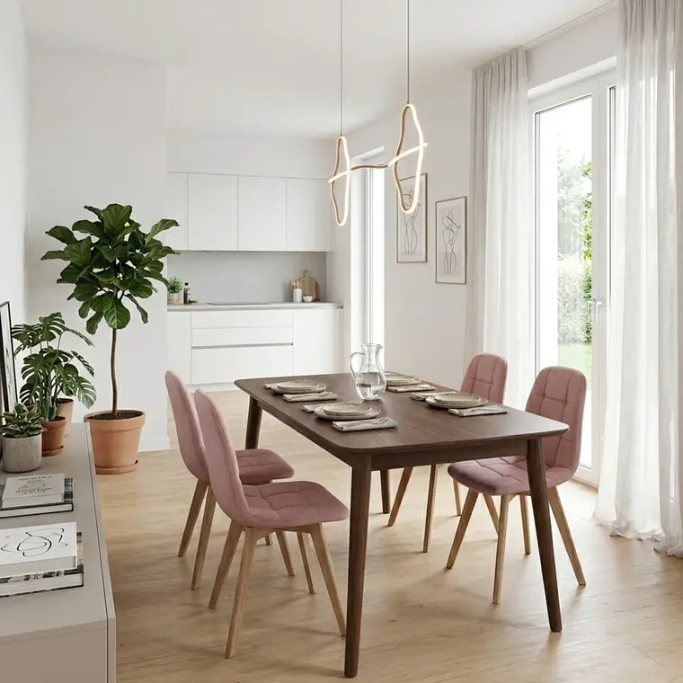 Comedor Mesa Vema 140x80cms + 4 Sillas Capitonne Velvet 8