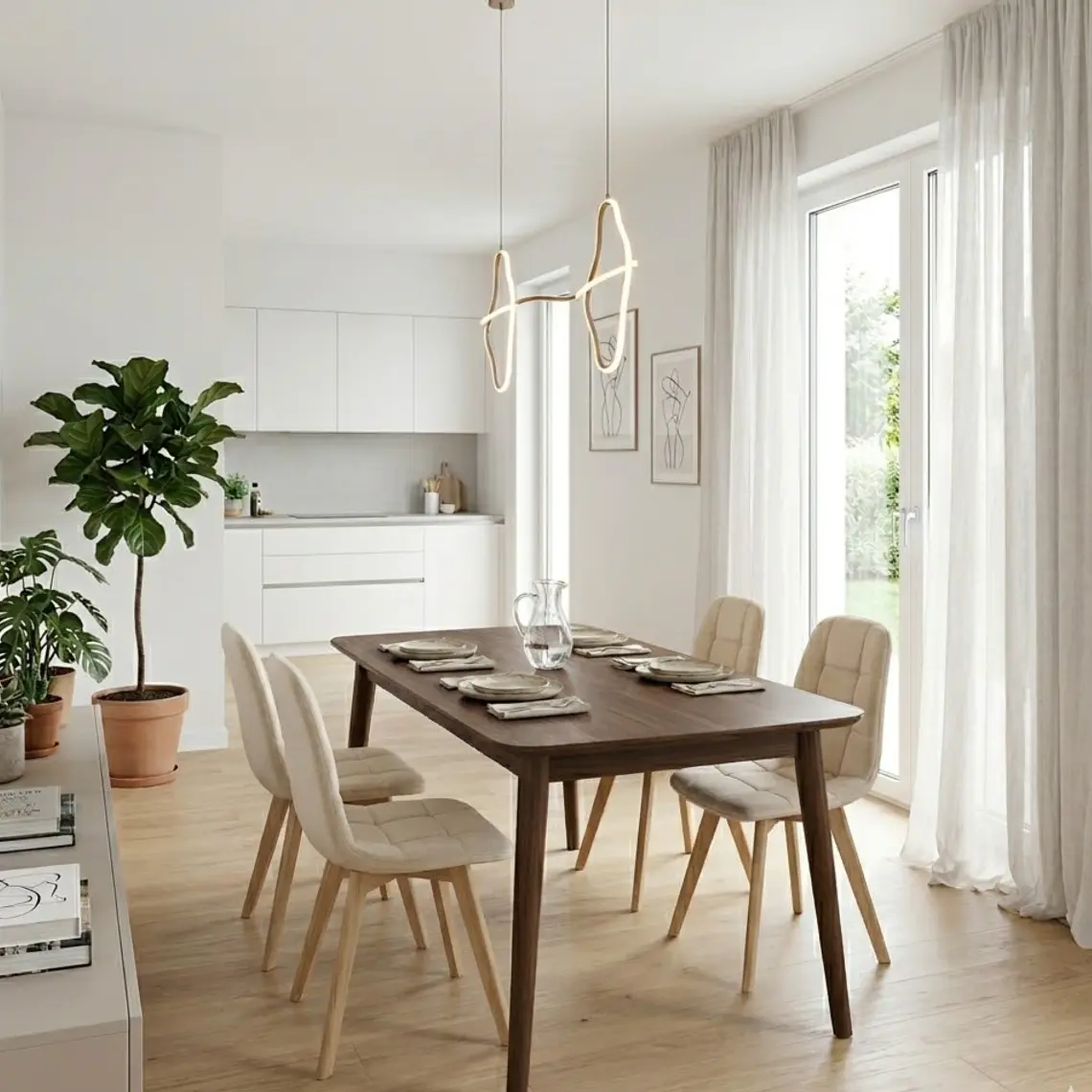 Comedor Mesa Vema 140x80cms + 4 Sillas Capitonne Velvet 9