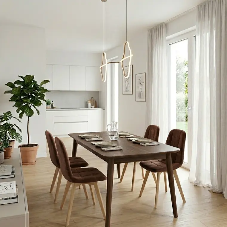Comedor Mesa Vema 140x80cms + 4 Sillas Capitonne Velvet 10