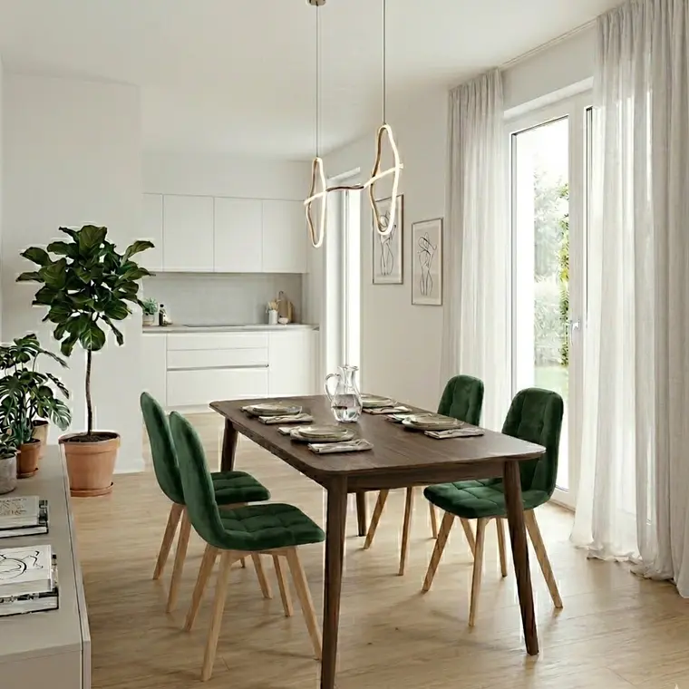Comedor Mesa Vema 140x80cms + 4 Sillas Capitonne Velvet 11