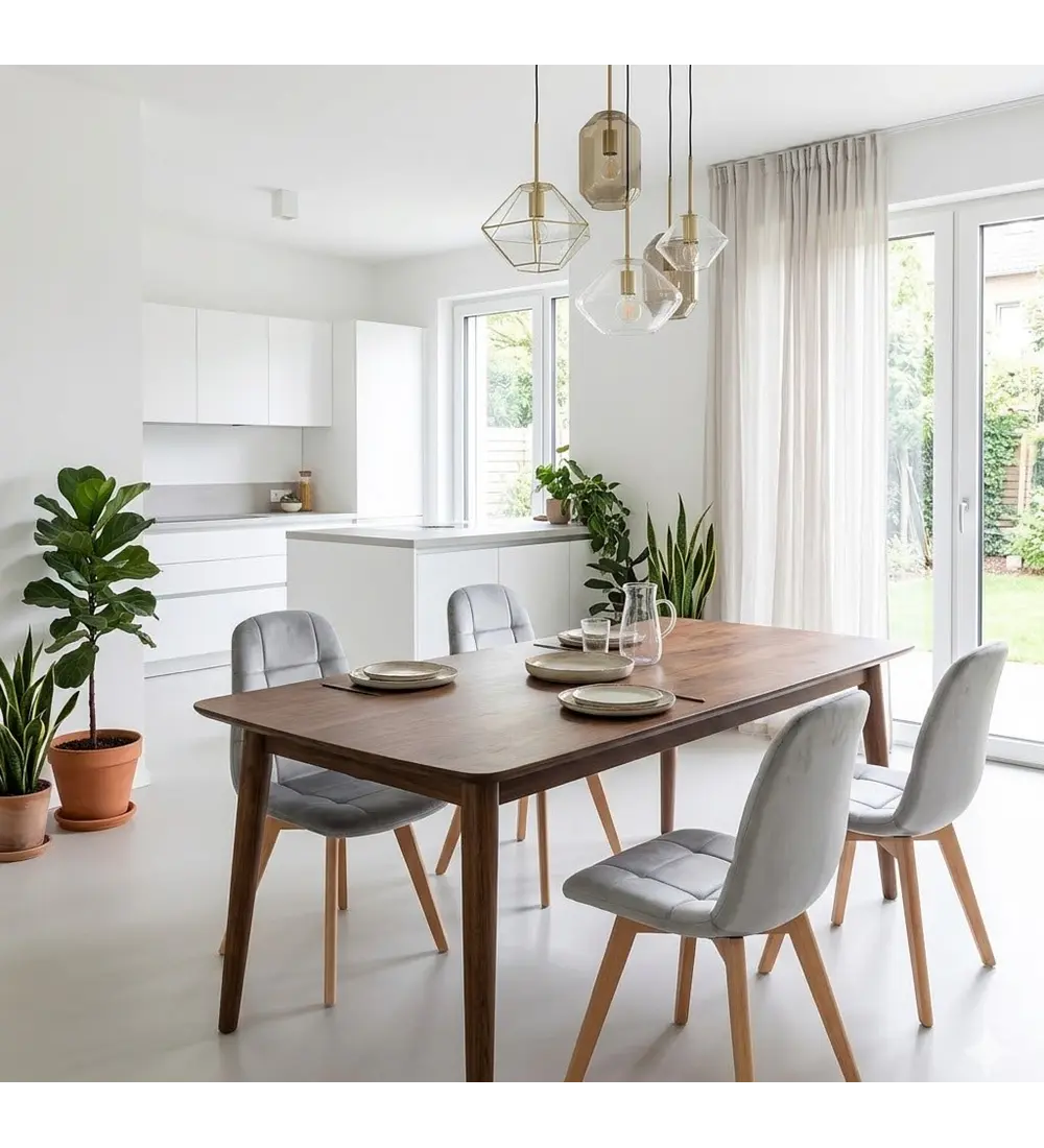 Comedor Mesa Vema 140x80cms + 4 Sillas Capitonne Velvet