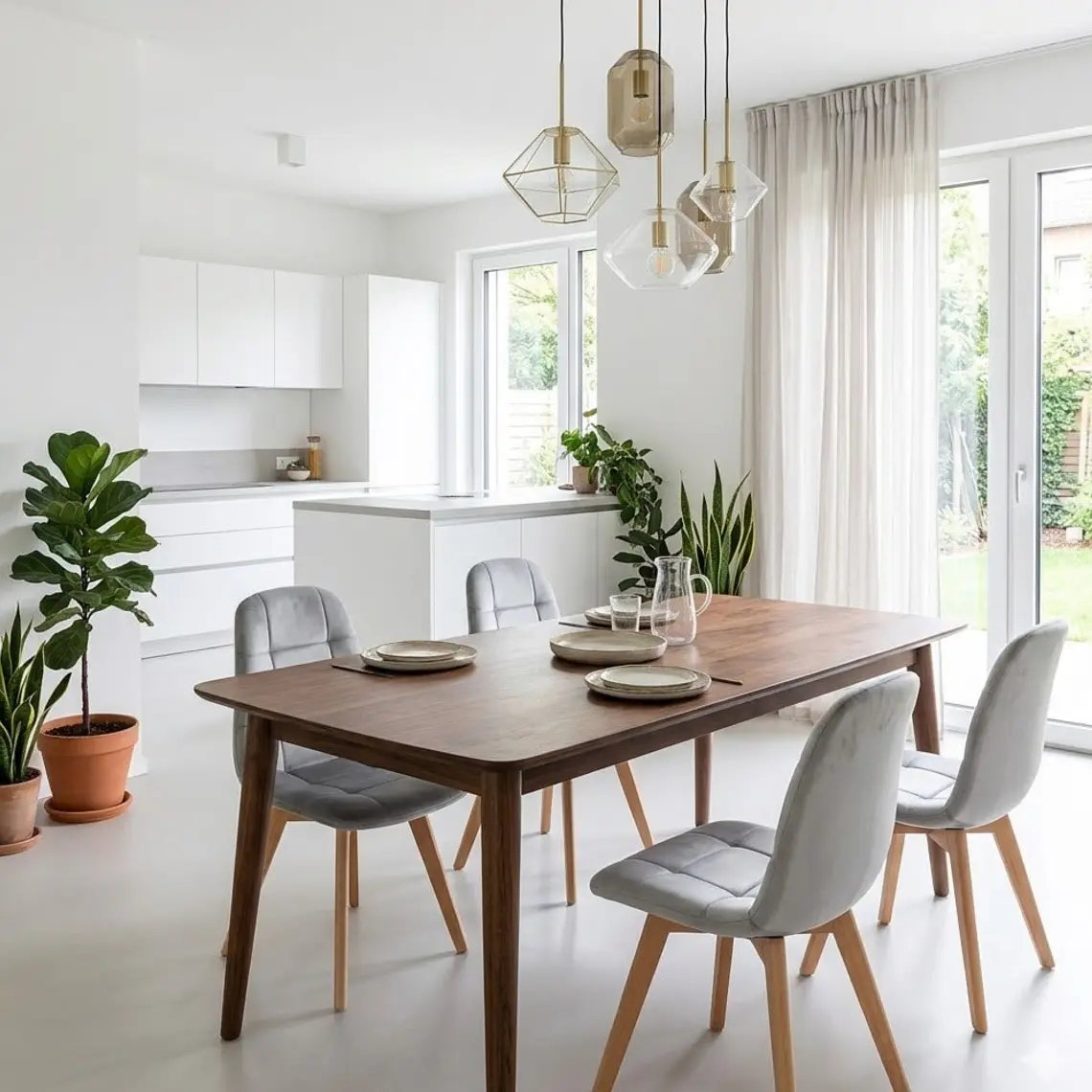 Comedor Mesa Vema 140x80cms + 4 Sillas Capitonne Velvet 13