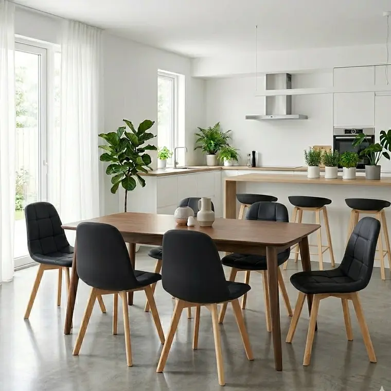 Comedor Mesa Vema 140x80cms + 6 Sillas Capitonne Velvet 1