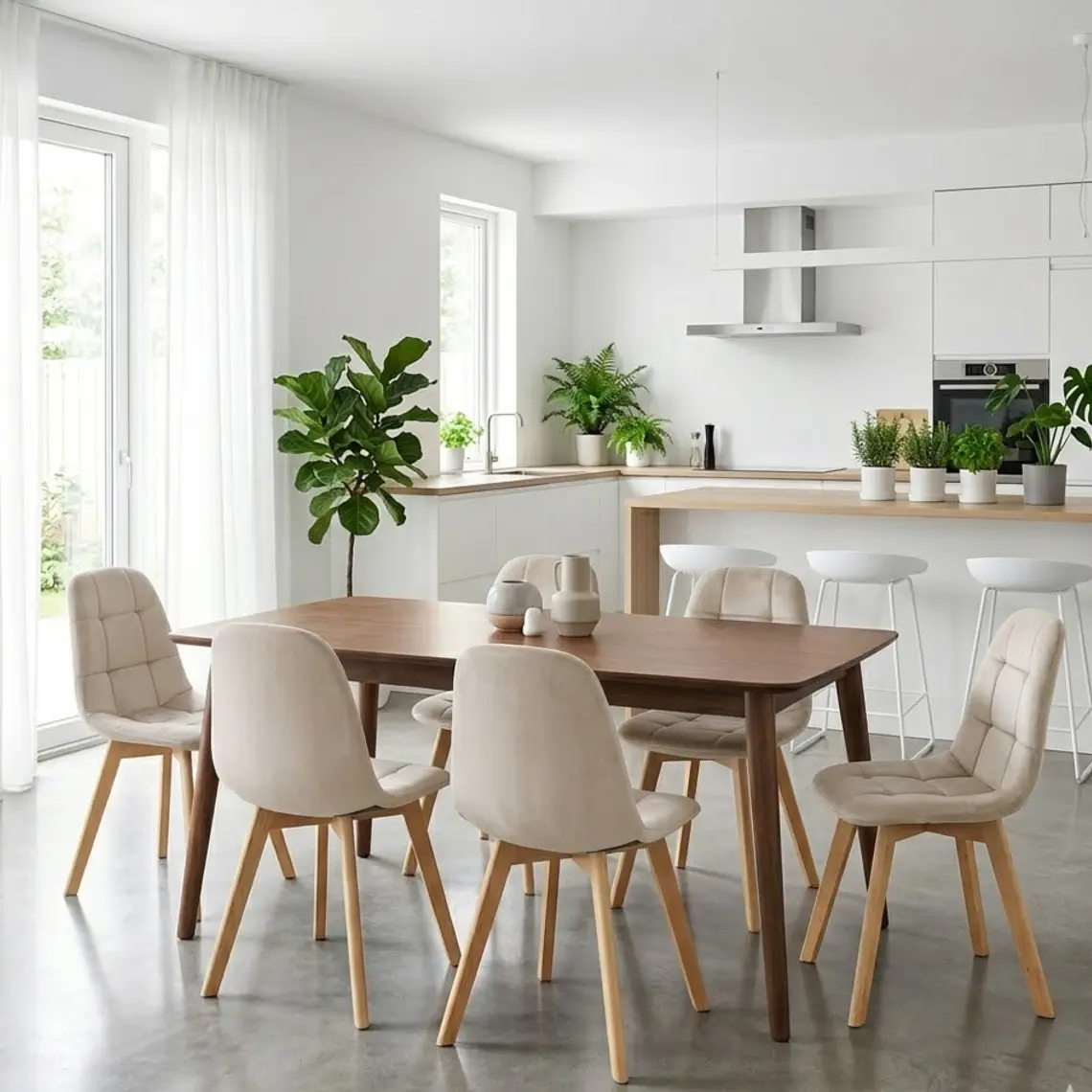 Comedor Mesa Vema 140x80cms + 6 Sillas Capitonne Velvet 2