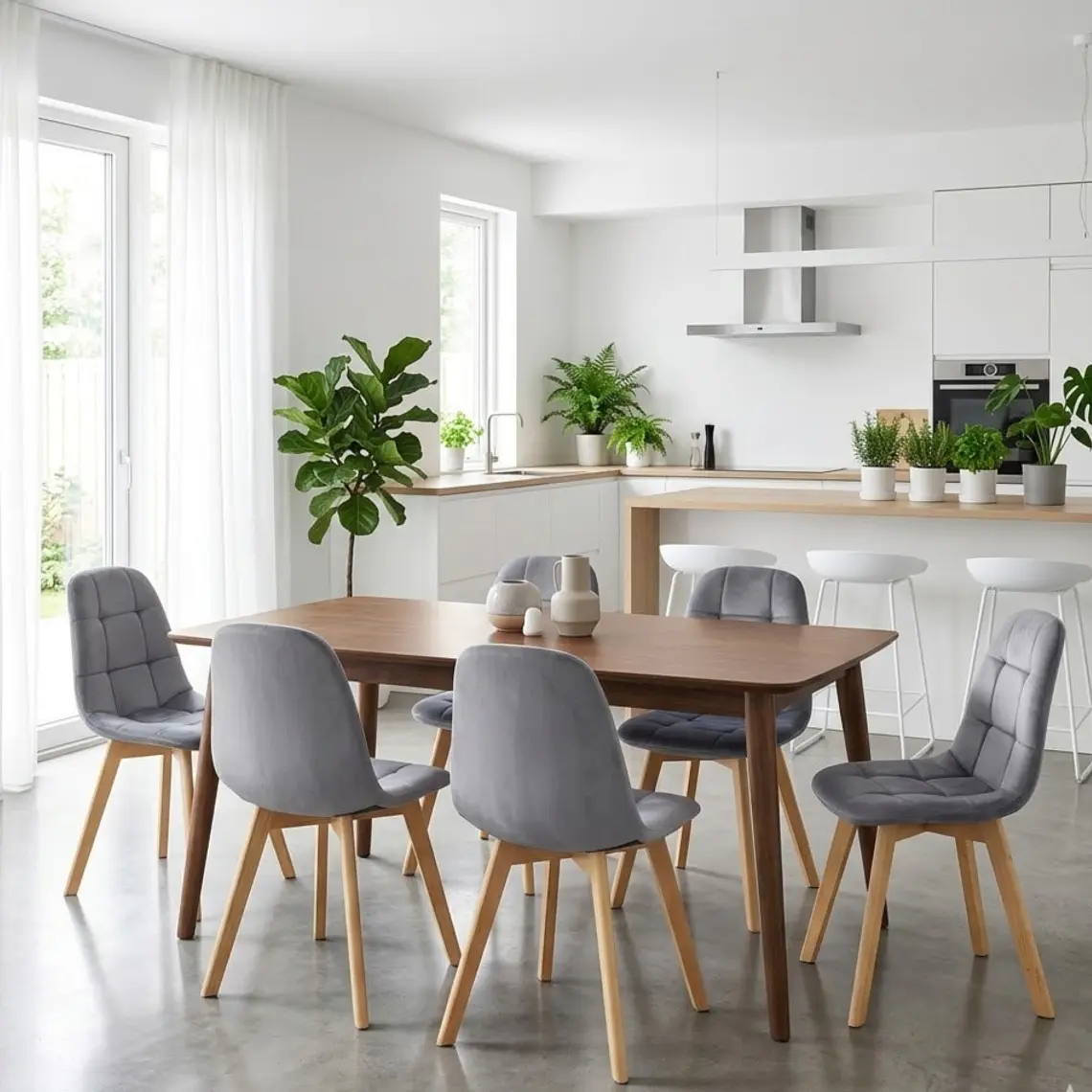 Comedor Mesa Vema 140x80cms + 6 Sillas Capitonne Velvet 3