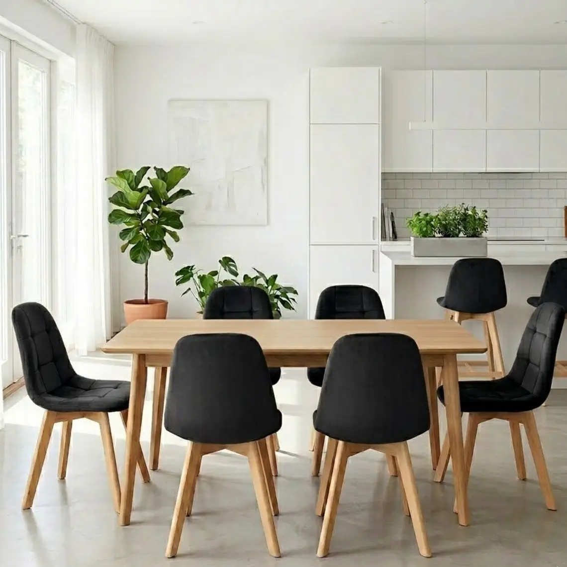 Comedor Mesa Vema 140x80cms + 6 Sillas Capitonne Velvet 11