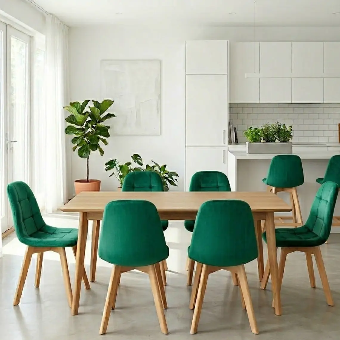 Comedor Mesa Vema 140x80cms + 6 Sillas Capitonne Velvet 15
