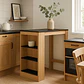Mesa De Cocina Organizadora Alta Color Madera Con Cubierta Negra - Negro - Miniatura 3