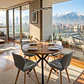 Comedor Warwick Rustica Black 120cm + 4 Sillas Mariposa Ecocuero Wood - Miniatura 7