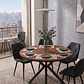 Juego de Comedor Warwick Rustica Black 100cm + 4 Sillas Fiori Velvet Black - Miniatura 1