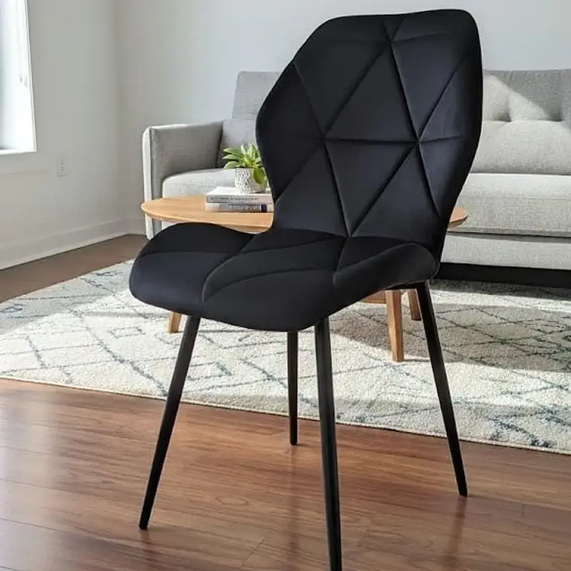 Juego de Comedor Warwick Rustica Black 120cm + 4 Sillas Fiori Velvet Black 9