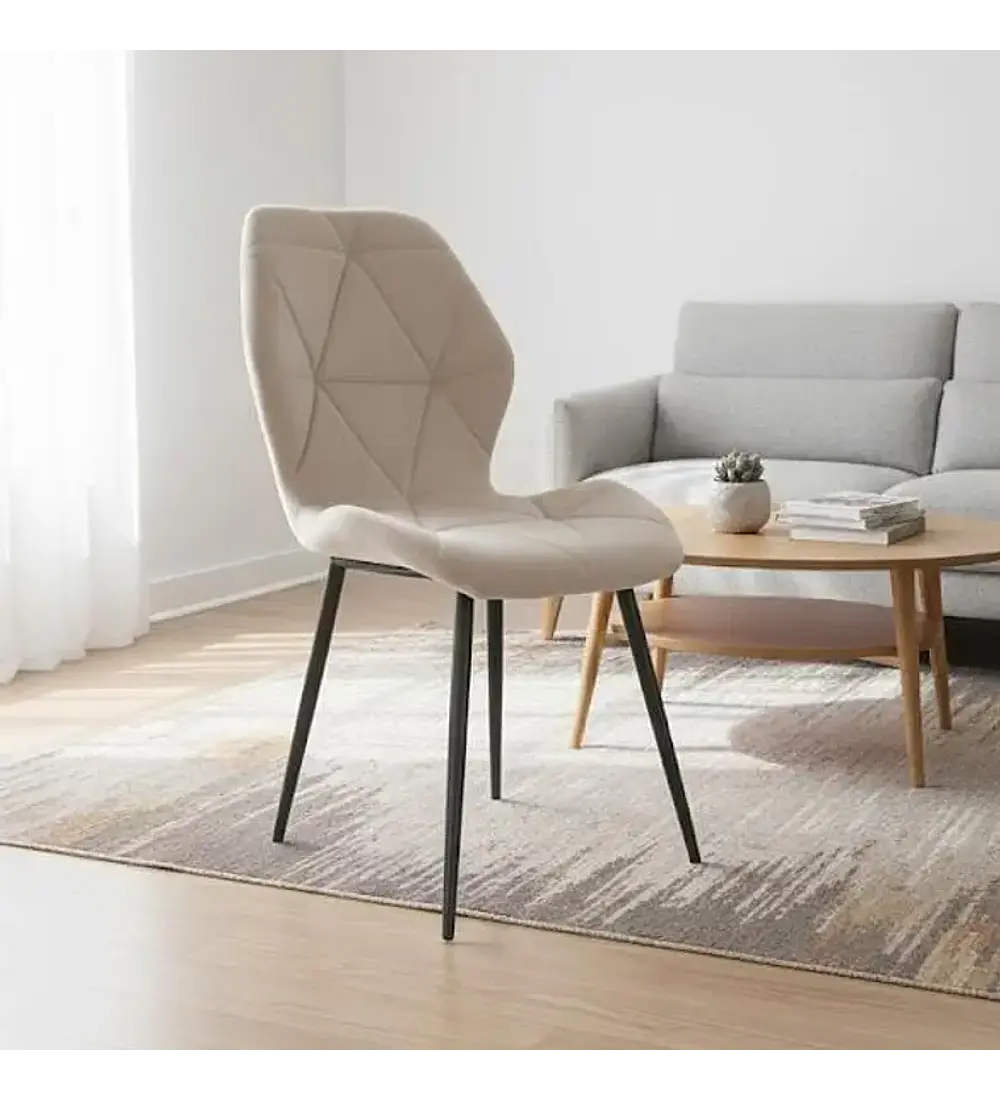 Juego de Comedor Warwick Rustica Black 120cm + 4 Sillas Fiori Velvet Black