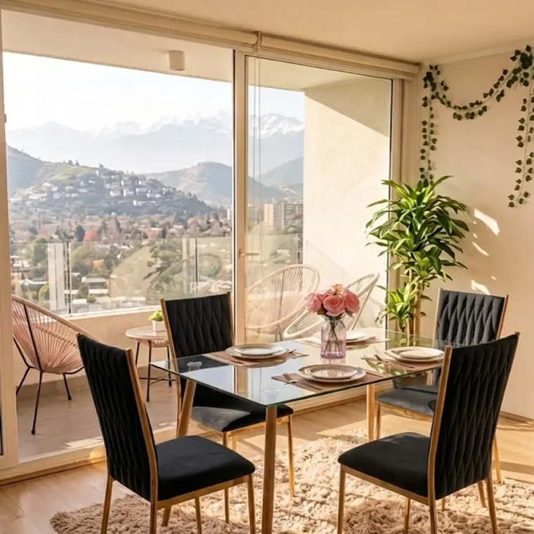 Comedor Rubi  120x80cm + 4 Sillas King Velvet Gold 4