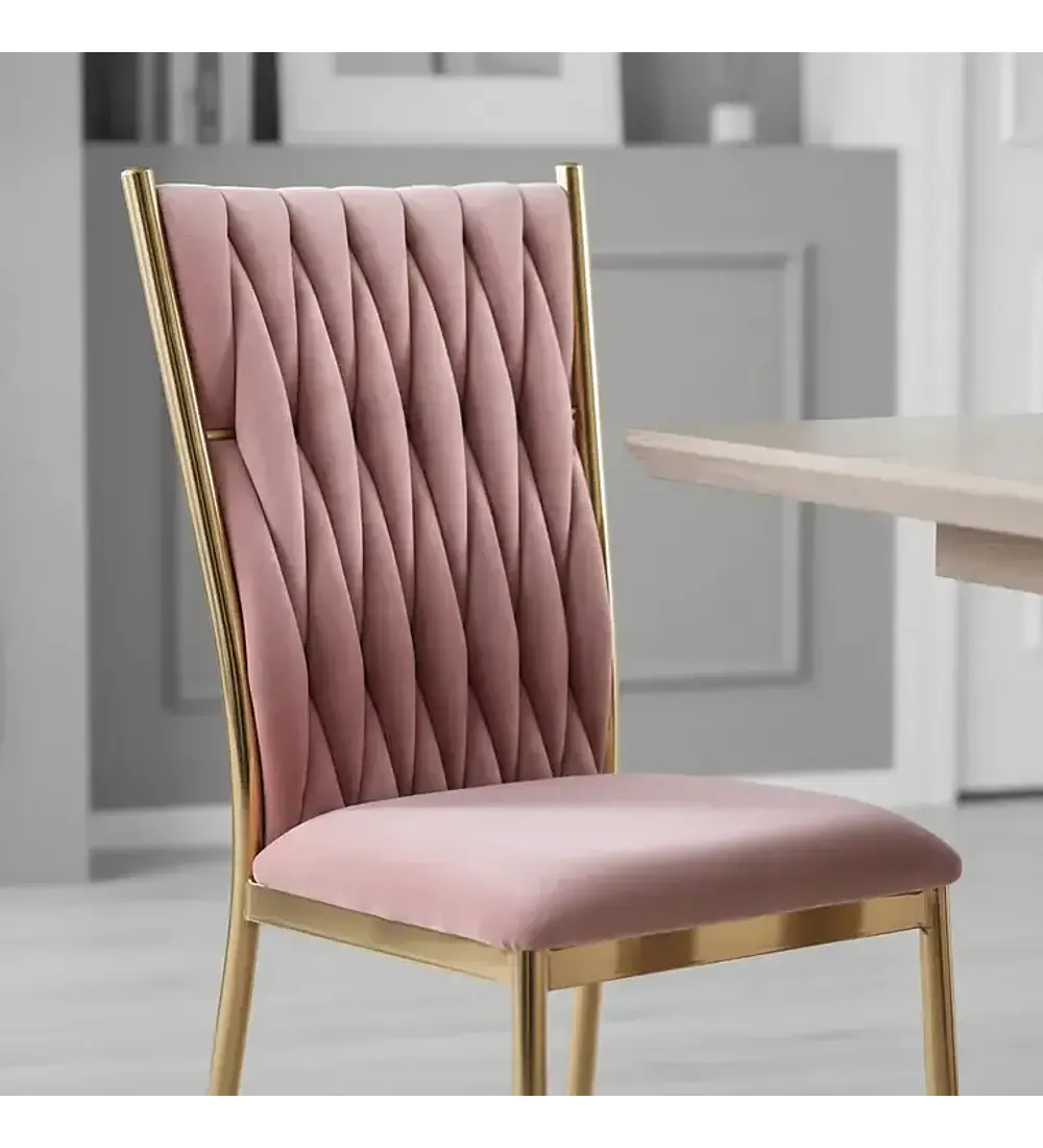 Comedor Rubi  120x80cm + 4 Sillas King Velvet Gold