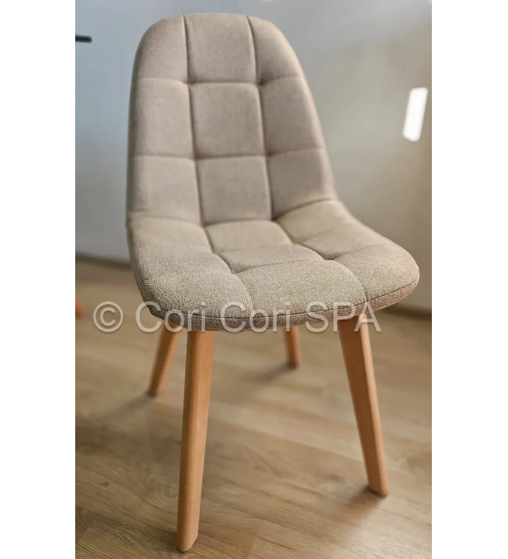 Comedor Medlock 140 x 90cm + 4 Sillas Capitonne Lino