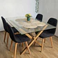 Comedor Medlock 140 x 90cm + 4 Sillas Capitonne Lino - Miniatura 3