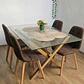Comedor Medlock 140 x 90cm + 4 Sillas Capitonne Lino - Miniatura 4