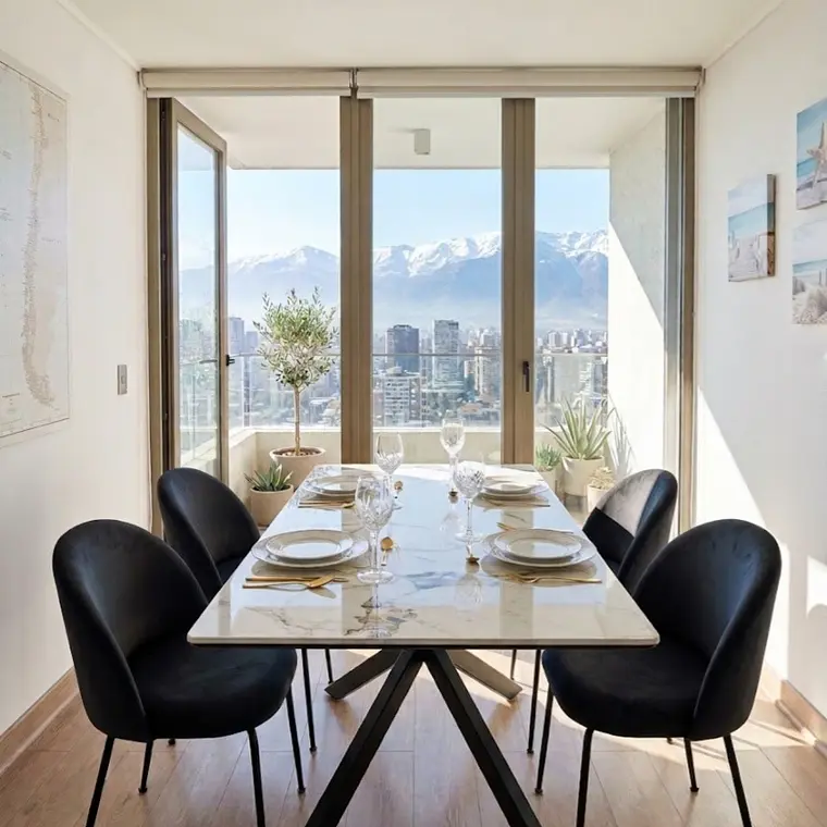 Comedor Madrid Stone 140x80cm + 4 Sillas Bread Velvet Black 2