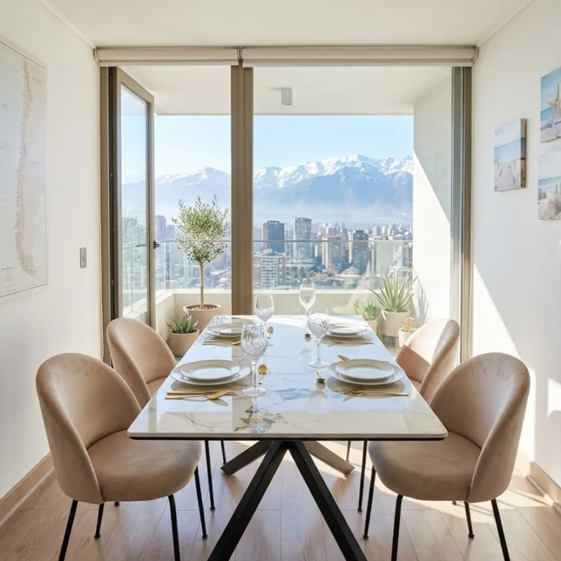 Comedor Madrid Stone 140x80cm + 4 Sillas Bread Velvet Black 3