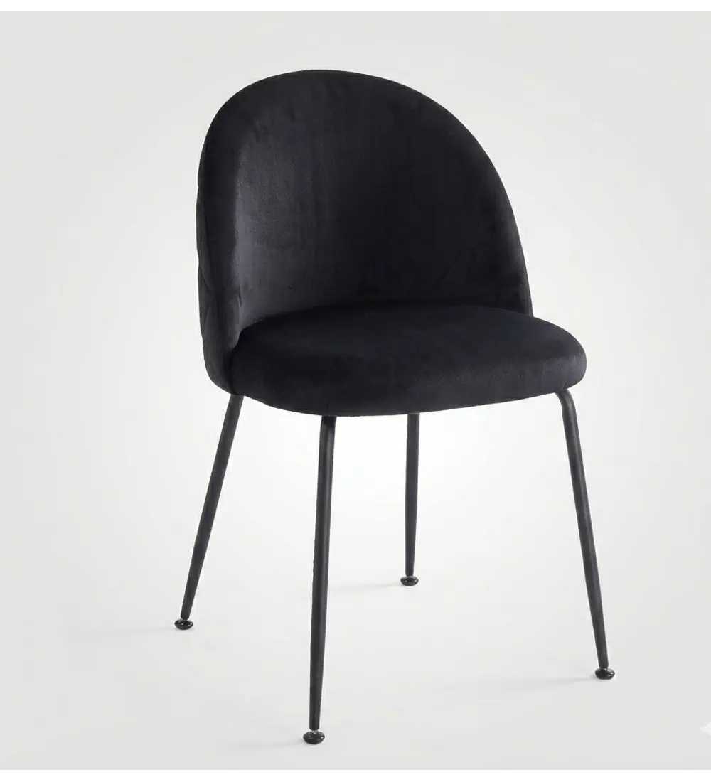Comedor Madrid Stone Black 140x80cm + 4 Sillas Bread Velvet Black