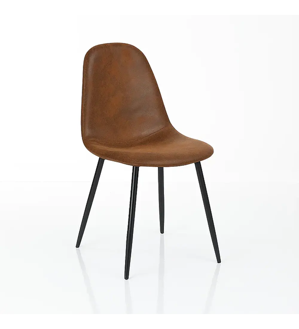 Comedor Medlock Black 140x90cm + 4 Sillas Scoop Ecocuero Vintage Black