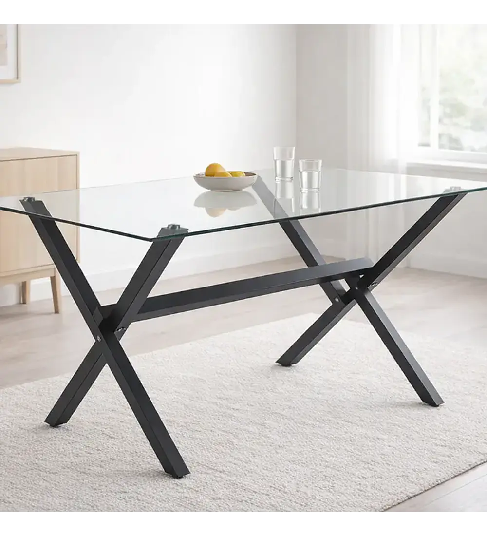 Comedor Medlock Black 140x90cm + 4 Sillas Scoop Ecocuero Vintage Black