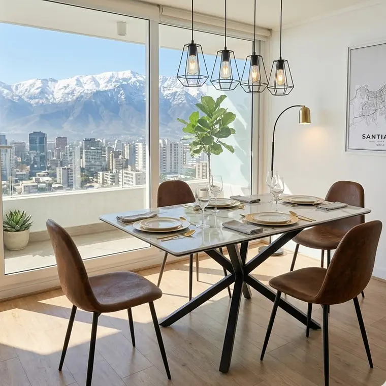 Comedor Madrid Stone 140x80cms + 4 Sillas Scoop Ecocuero Vintage Black 1