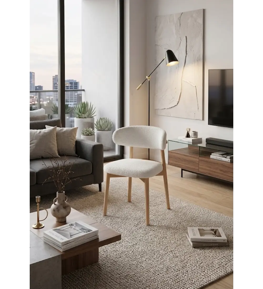 Pack 4 Sillas Cloud Madera-Beige