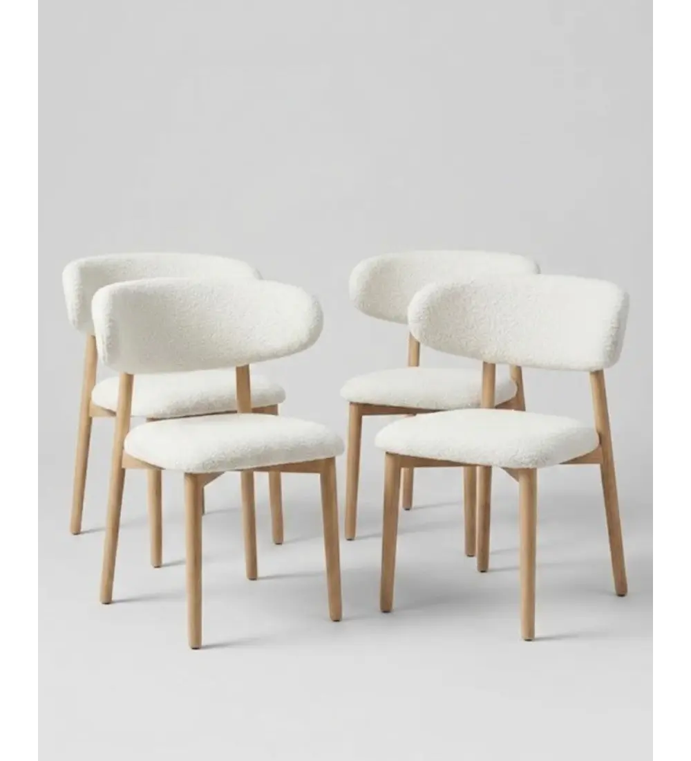 Pack 4 Sillas Cloud Madera-Beige