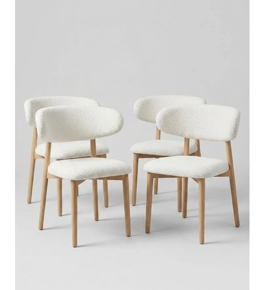 Pack 4 Sillas Cloud Madera-Beige