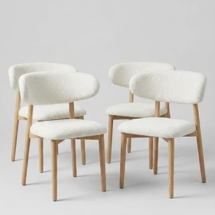 Pack 4 Sillas Cloud Madera-Beige