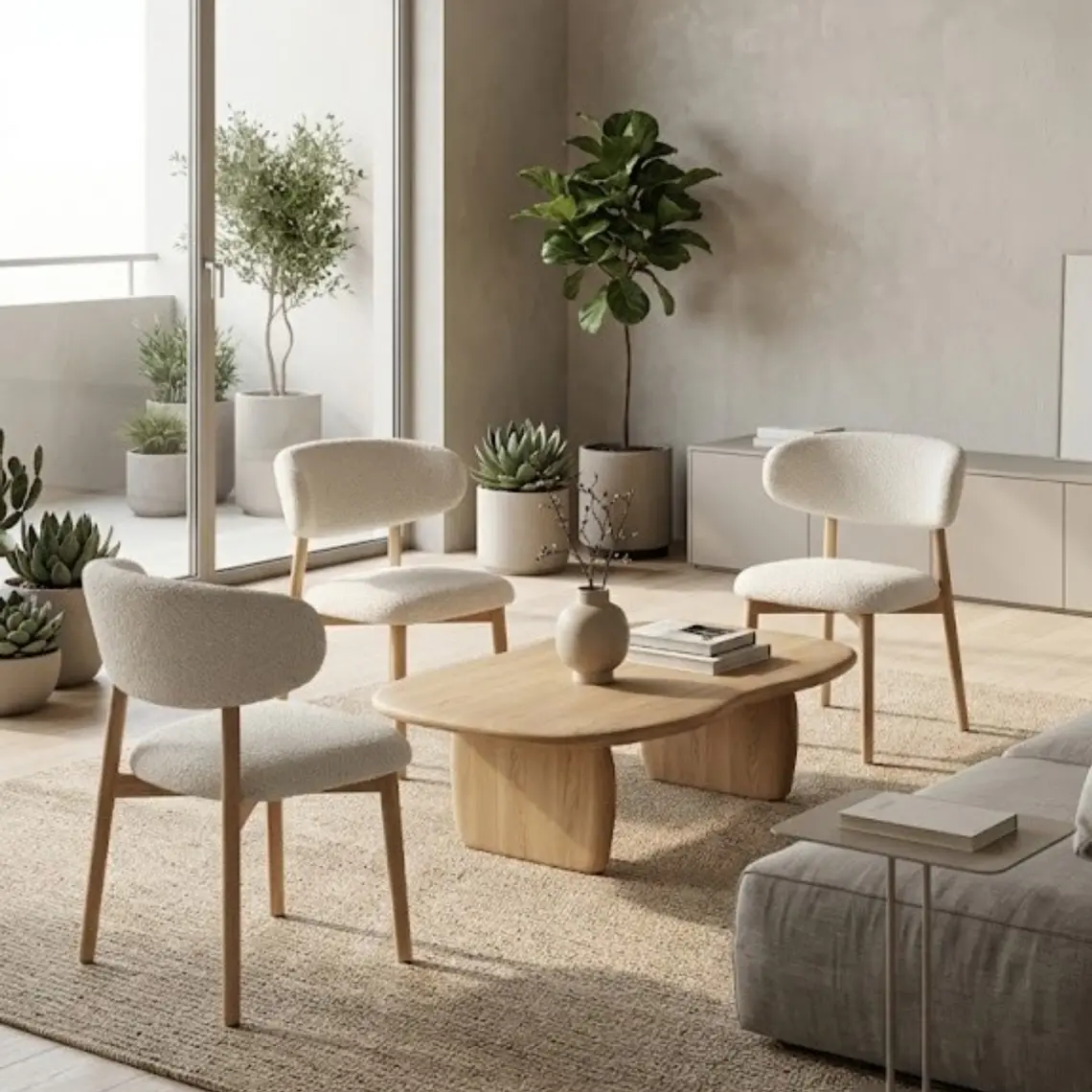 Pack 4 Sillas Cloud Madera-Beige 4