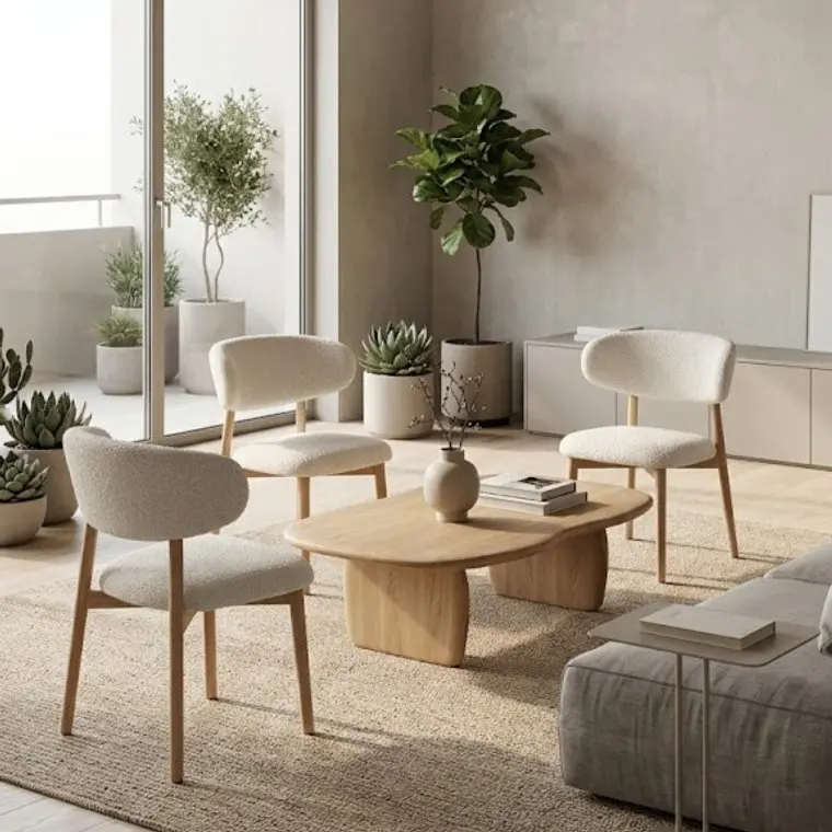Pack 4 Sillas Cloud Madera-Beige 4