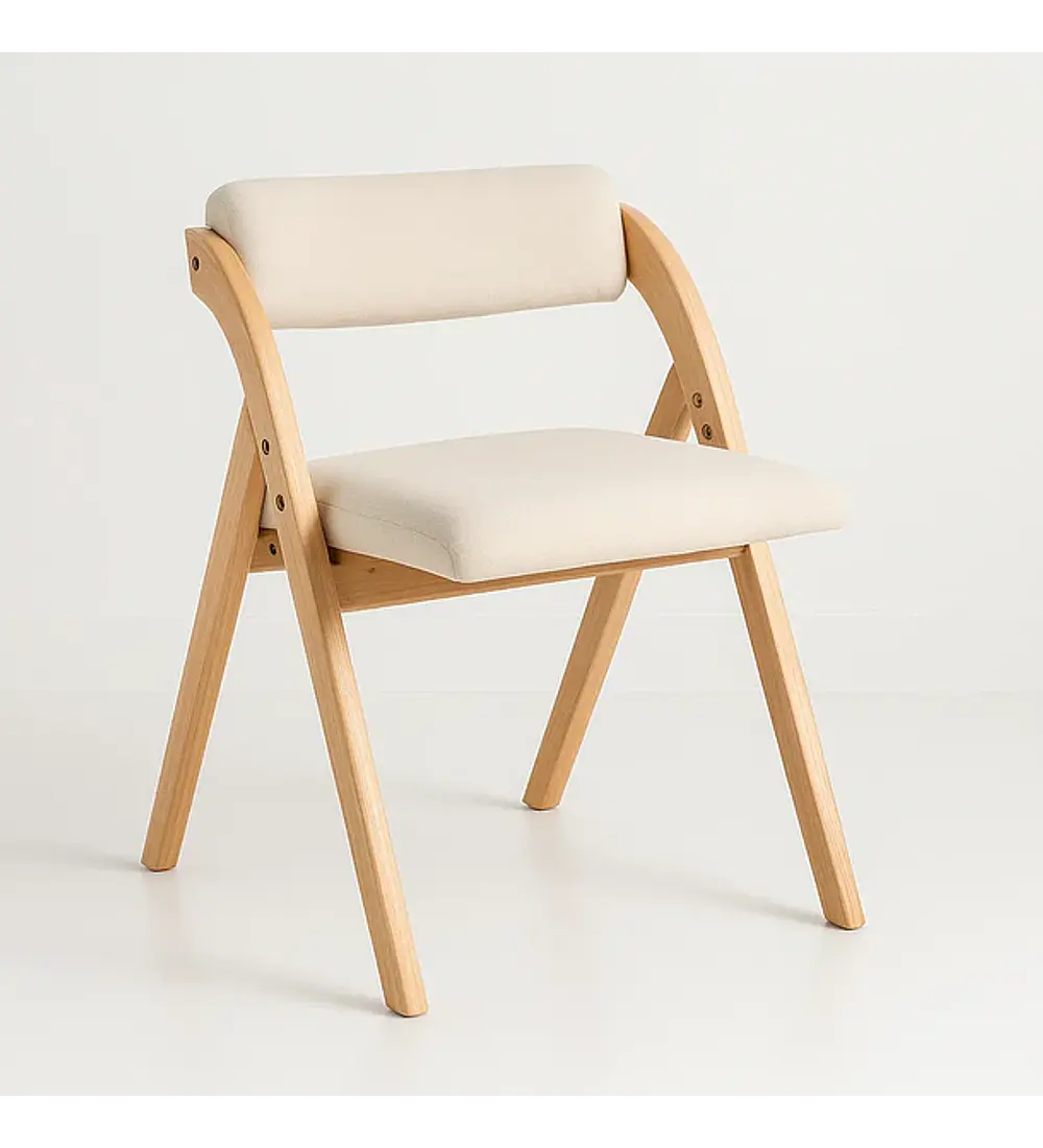 Comedor Mesa Warwick Vidrio + 4 Sillas Betlahem de Madera Plegable 