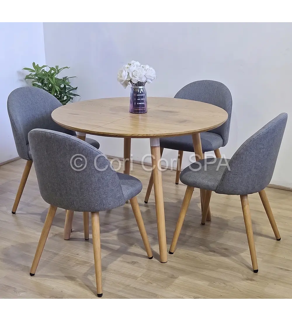 Comedor Mesa Expandible (100 - 180cms) + Sillas Bread Lino