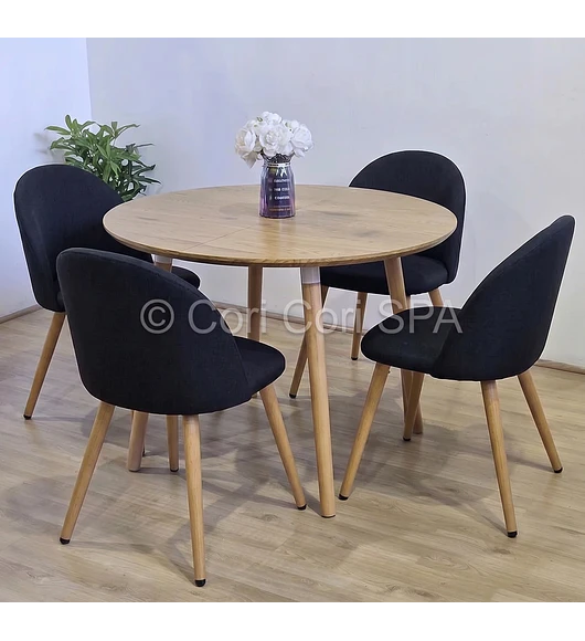 Comedor Mesa Expandible (100 - 180cms) + Sillas Bread Lino