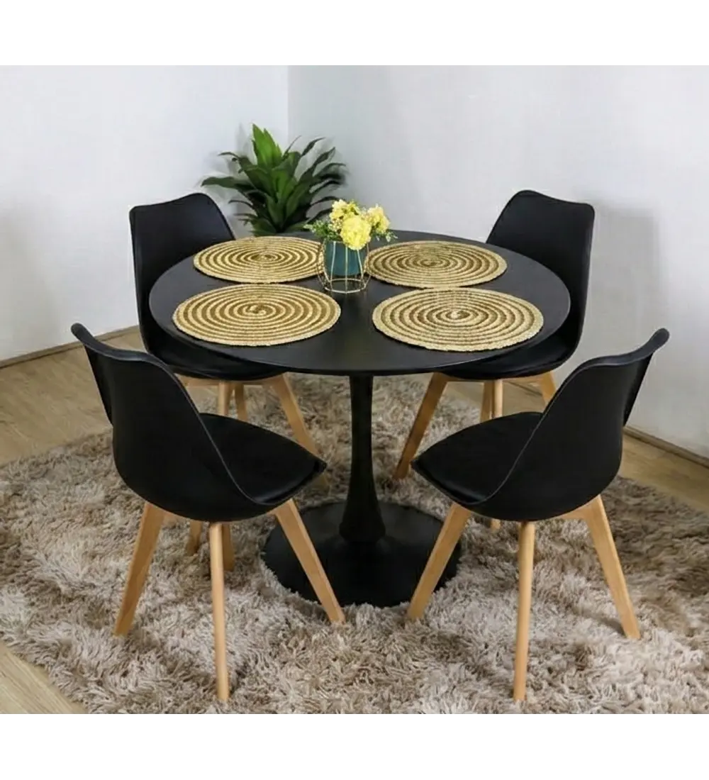 Comedor Mesa Tulip Blanca 100cms + 4 Sillas Tulip