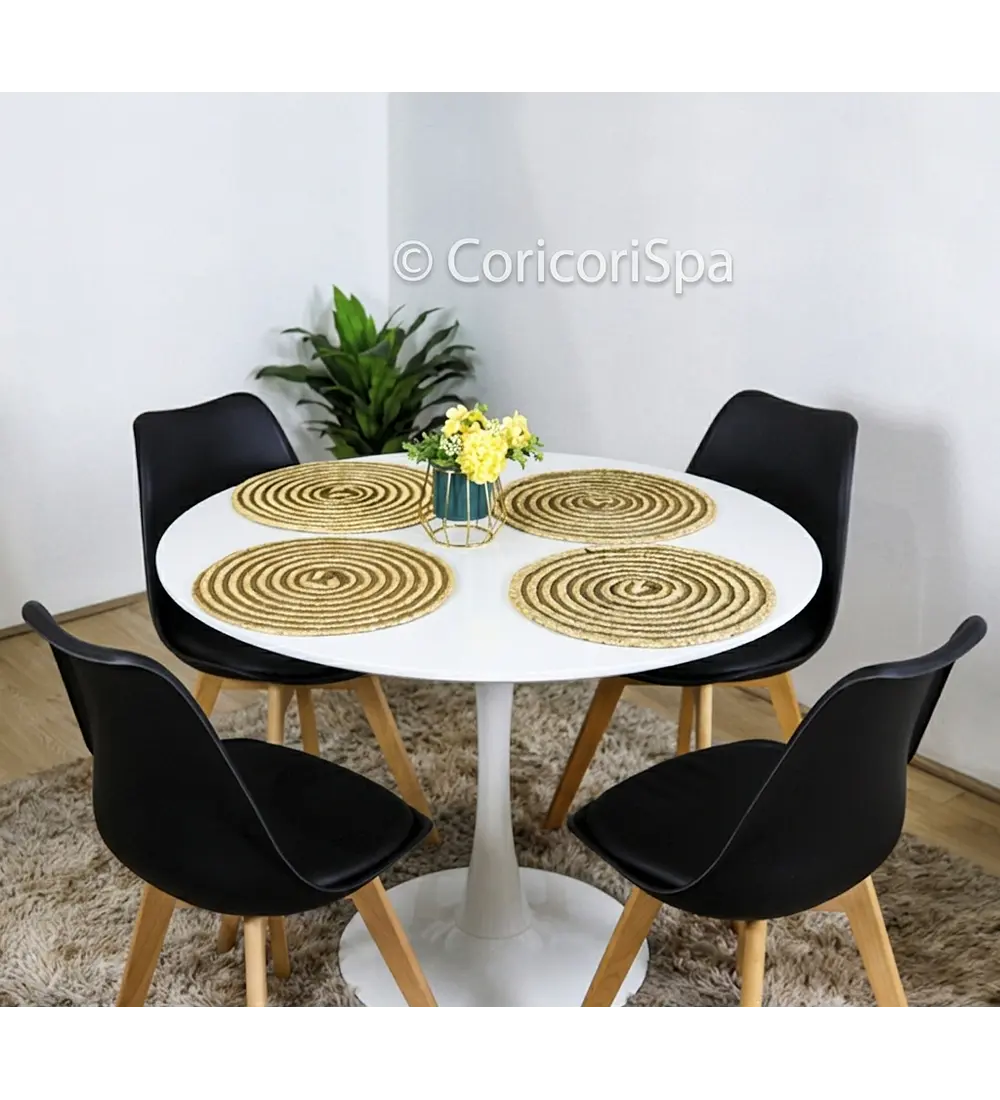 Comedor Mesa Tulip Blanca 100cms + 4 Sillas Tulip