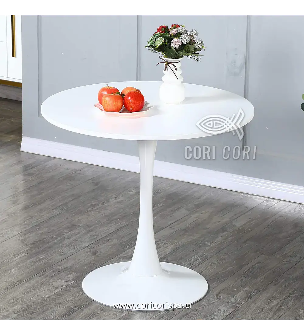 Comedor Mesa Tulip 100cms Blanca + 4 Sillas Windsor