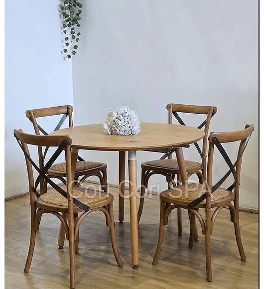 Comedor Mesa Expandible (100 - 180cms) + 4 Sillas Crossback