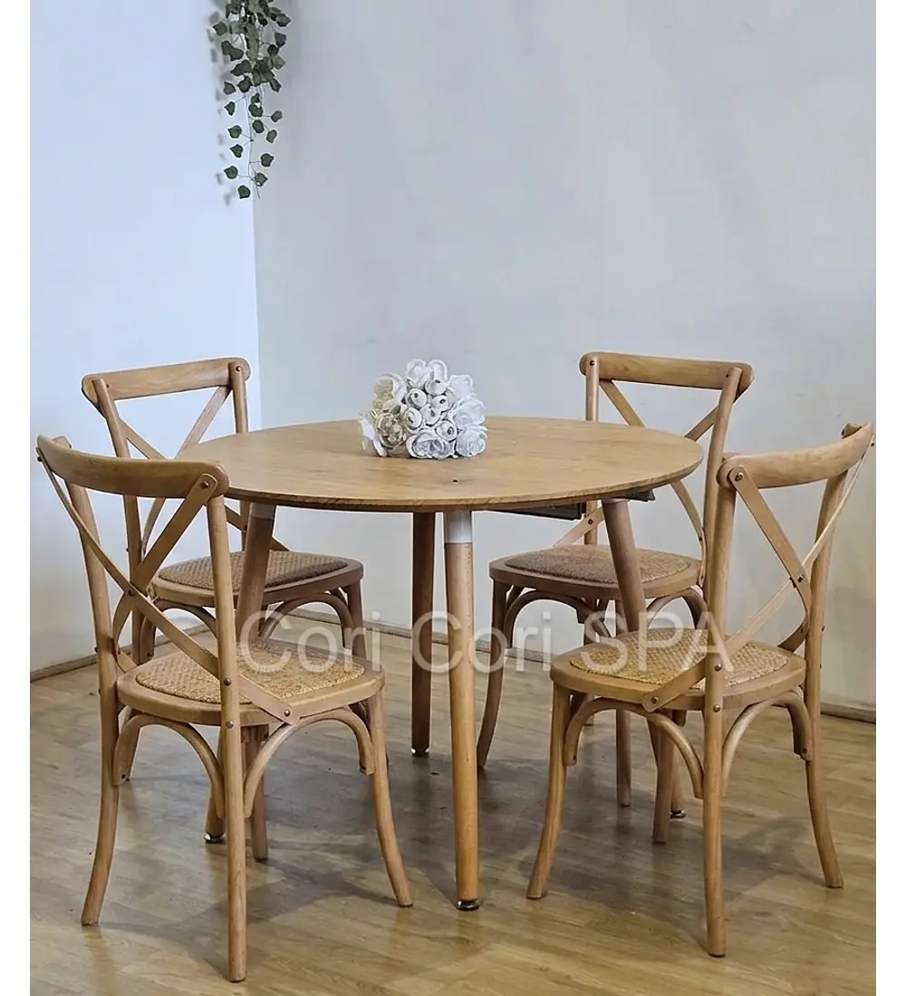 Comedor Mesa Expandible (100 - 180cms) + 4 Sillas Crossback