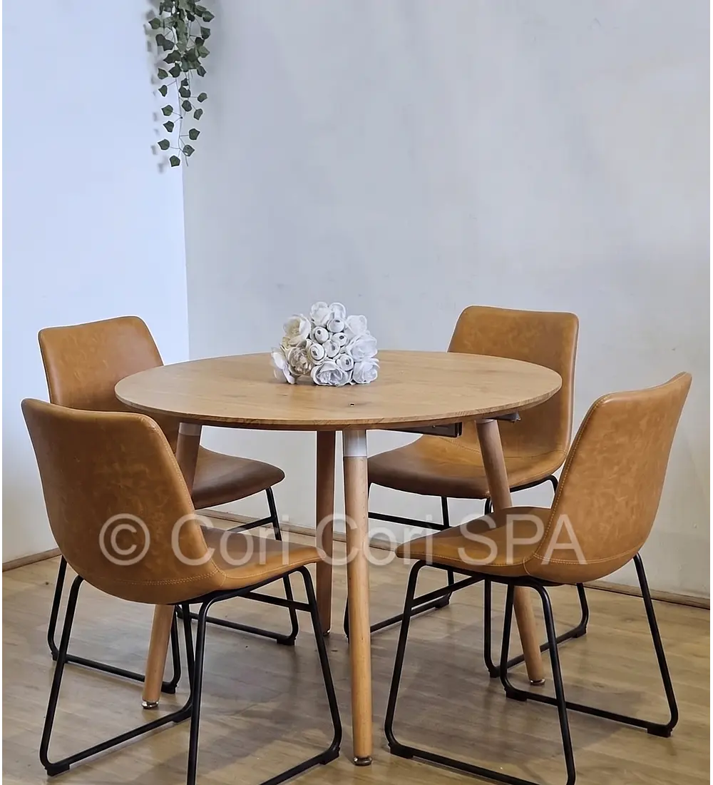 Comedor Mesa Expandible (100 - 180cms) + 4 Sillas Crazy horse