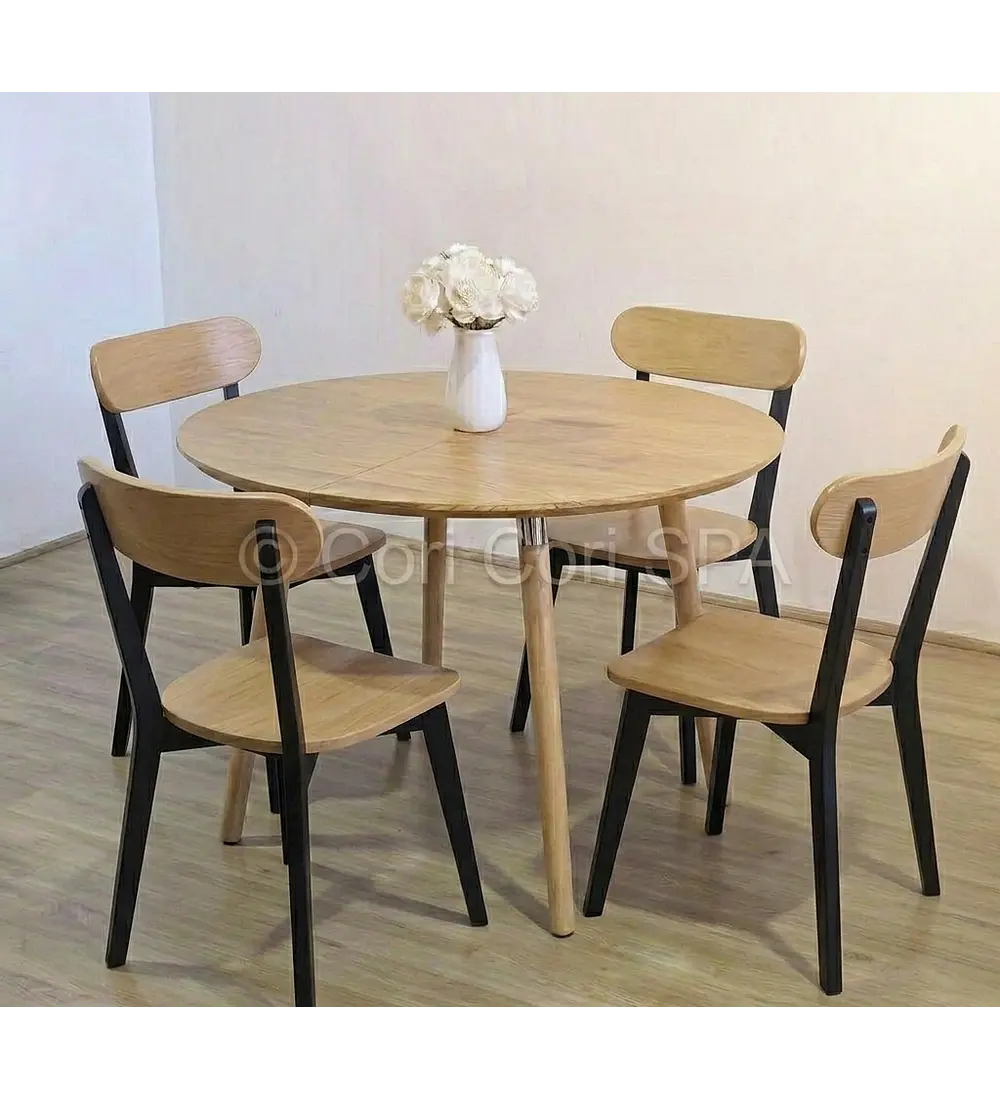 Comedor Mesa Expandible (100 - 180cms) + 4 Sillas Fresno